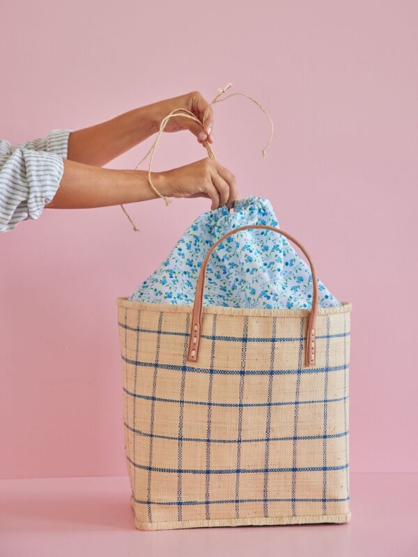 Raffia Tasche kariert – Bild 2