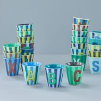 Becher Rice ABC Streifen blau
