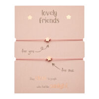 Armband - "lovely friends" - rosévergoldet - Herz