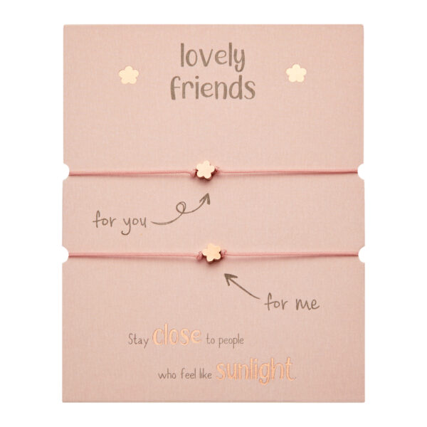 Armband - "lovely friends" - rosévergoldet - Herz