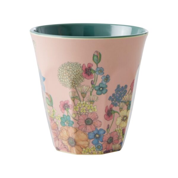 Becher Rice – Zartrosa – Blumencollage-Druck