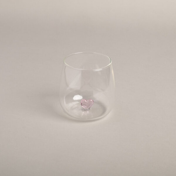 Trinkglas Herzfigur rosa – Bild 3