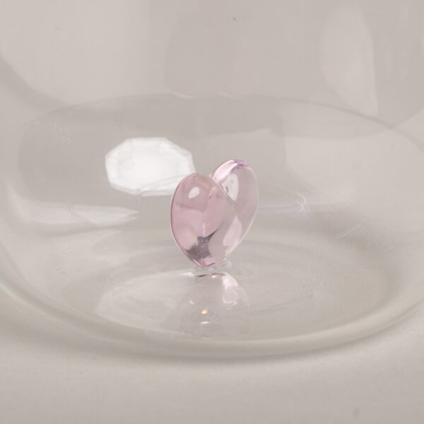 Trinkglas Herzfigur rosa – Bild 2