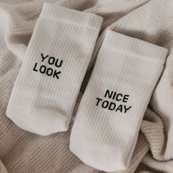 Socken weiss You look nice today – Bild 2