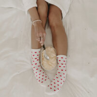 Socken weiss Herzen limiert