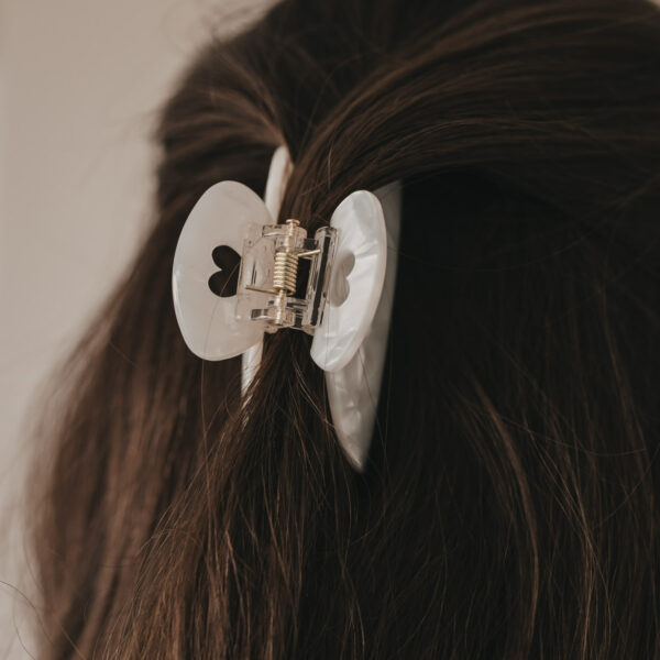 Haarspange gross Herz Pearl