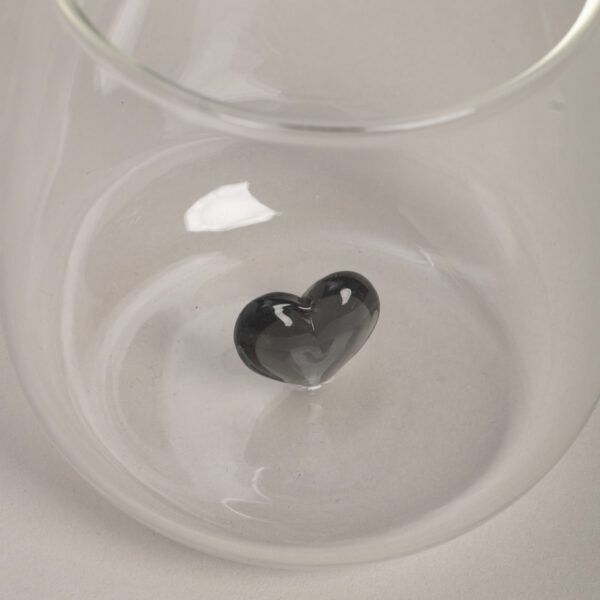 Trinkglas Herzfigur schwarz – Bild 2