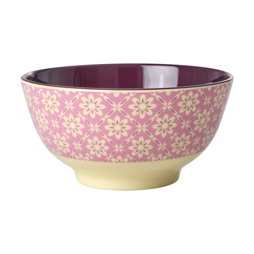 Schale Rice medium pink graphik flowers