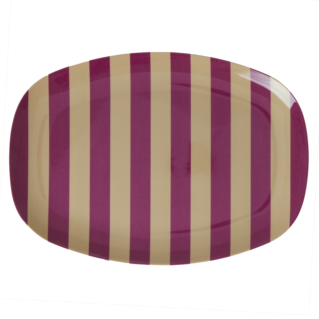 Tablett Rice gross Plum Streifen